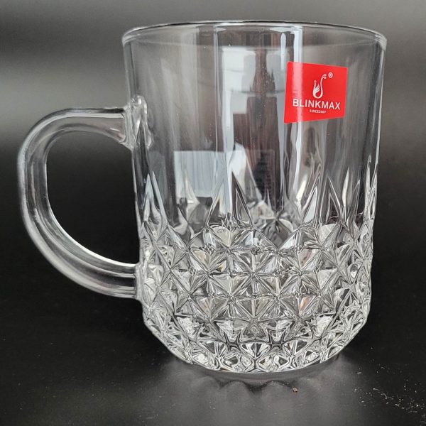 6-Piece BlinkMax Diamond Cut Glass Mug