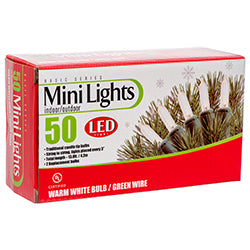 50 LED Warm White Bulb with Green Wire