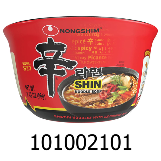 Nongshim Shin Original Ramyun Bowl, Gourmet Spicy Flavor (Pack of 12)