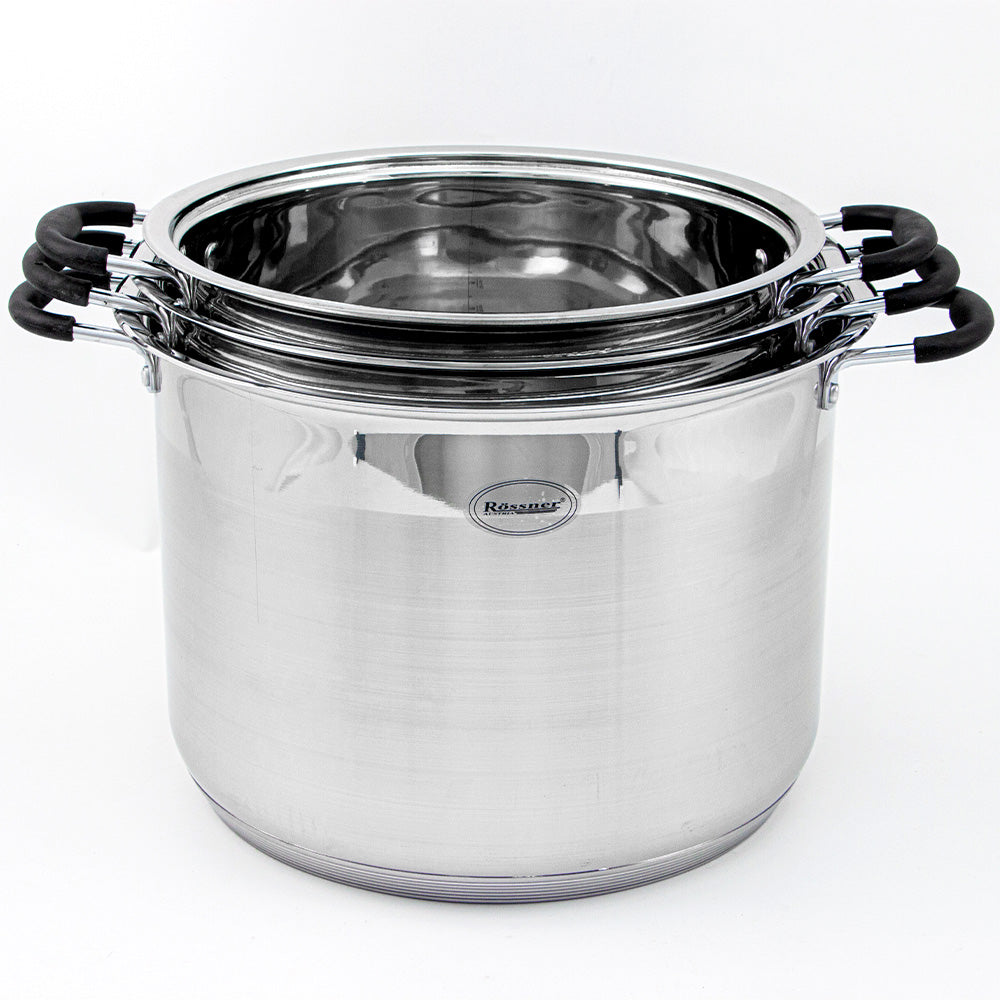 6 PC Stainless Steel Cookware Set - Glass Lid (M)