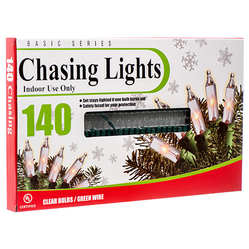 140 LED Warm White Clear Bulb with Green Wire (INDOOR USE ONLY)