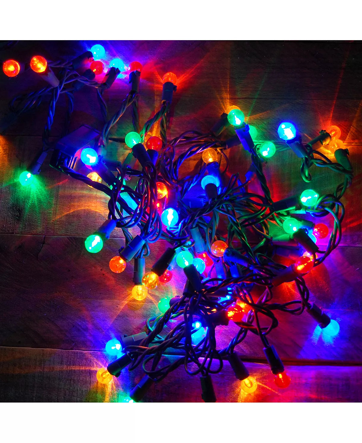 50 LED Multi Color Round Ball Shape Bulb with Green Wire