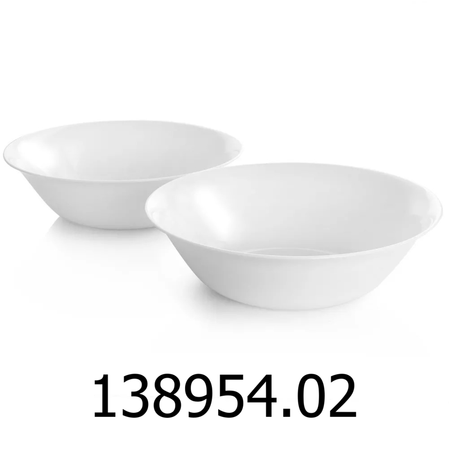 2 PC Gibson Ultra 46oz Tempered Opal Glass Serving Bowl Set