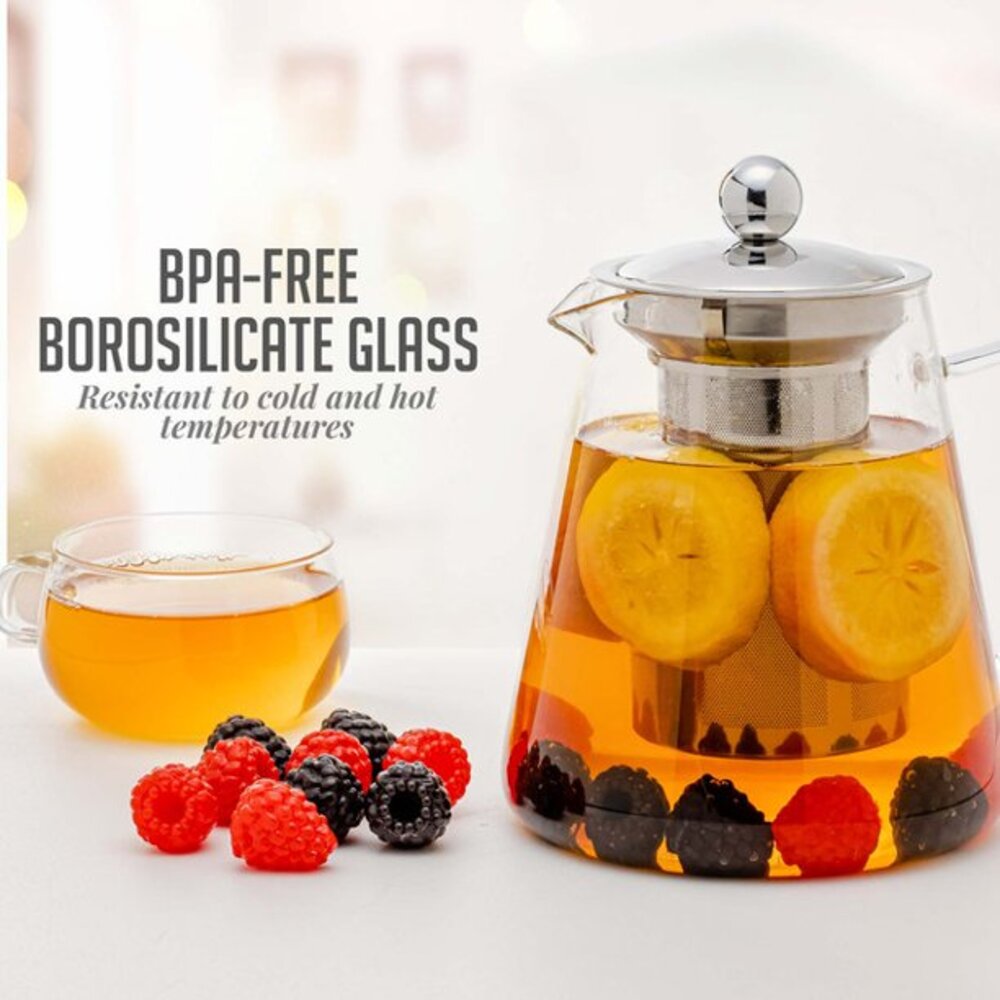 Ovente Glass Teapot with Removable Infuser