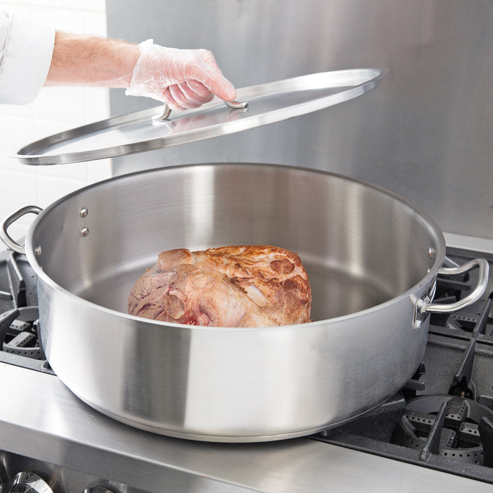 40 QT Aluminum Braiser Pot with Lid