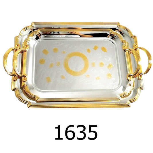 2 PC Golden Rectangle Tray