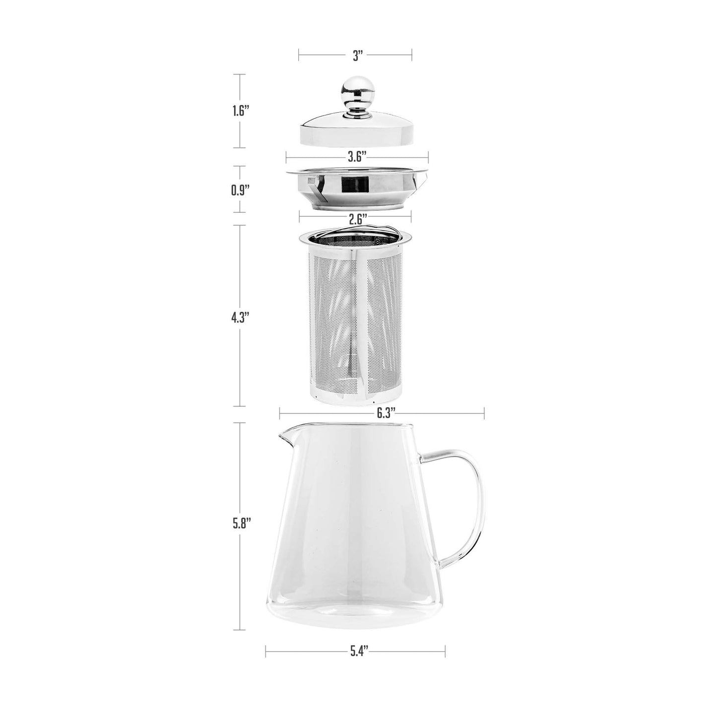 Ovente Glass Teapot with Removable Infuser