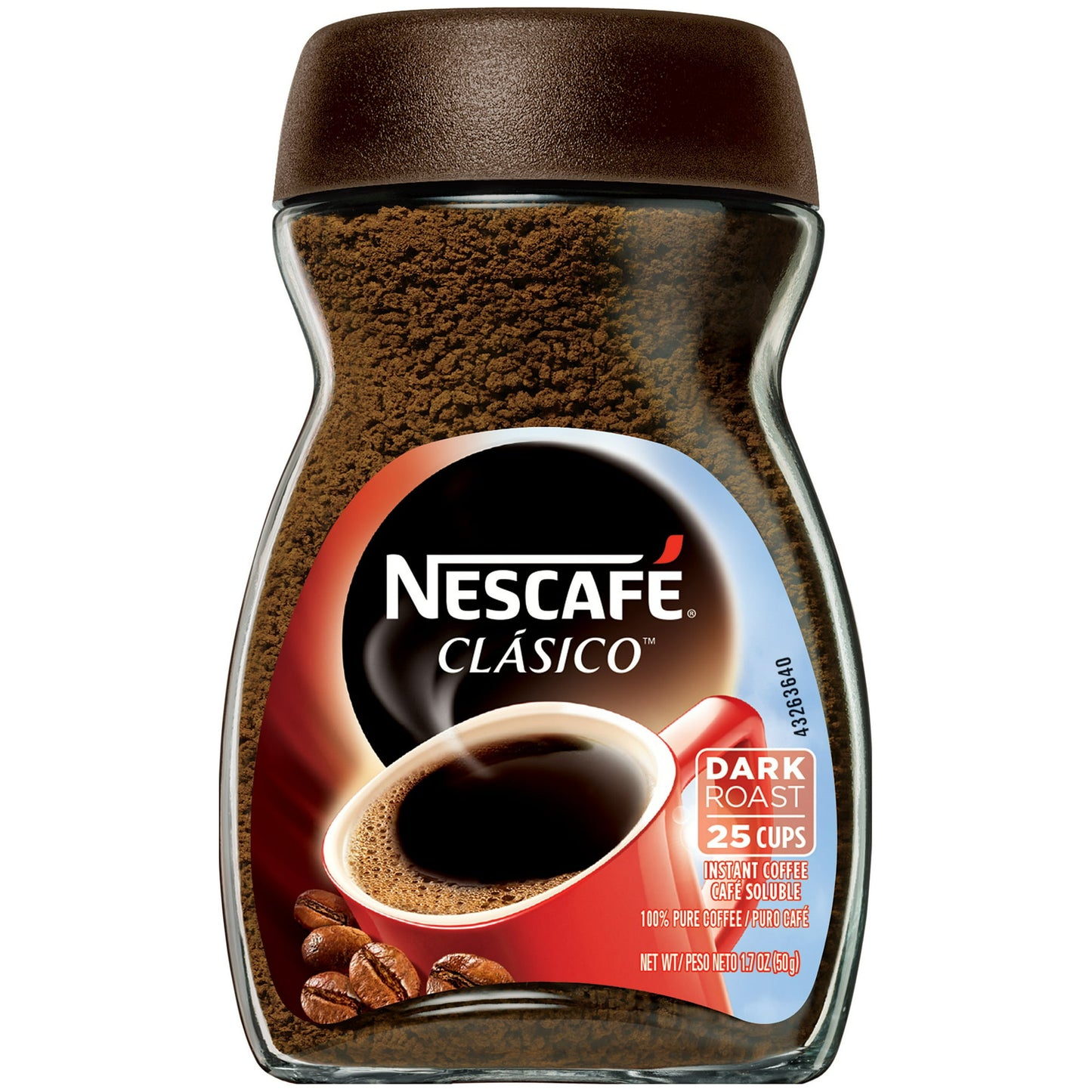 1.7 oz Jar Nescafé Clasico Dark Roast Instant Coffee
