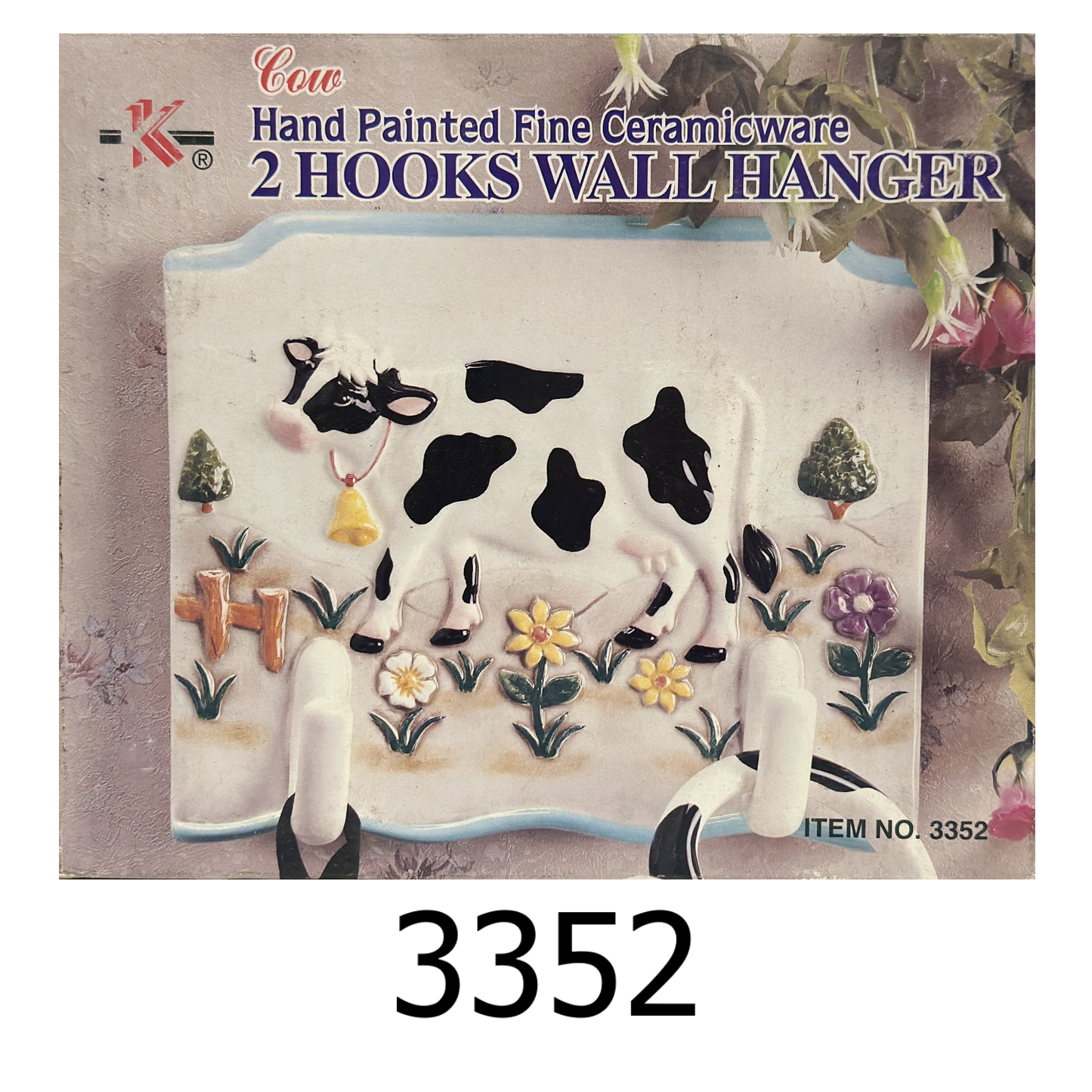 2 Hooks Cow Wall Hanger