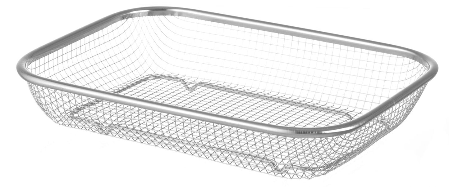 Stainless Steel Mesh Rectangle Colander Strainer Basket