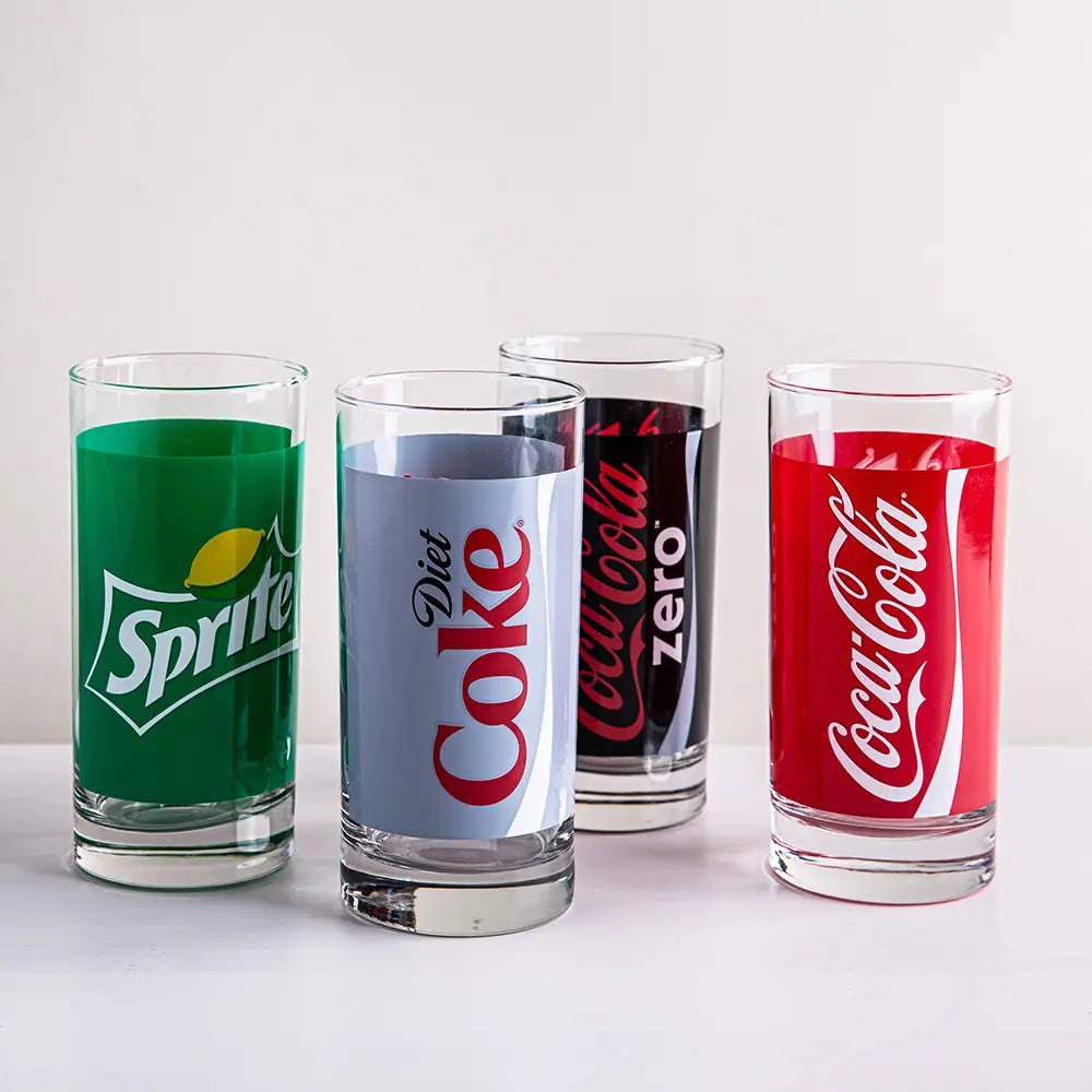4 PC Coca Cola / Sprite Style Glasses