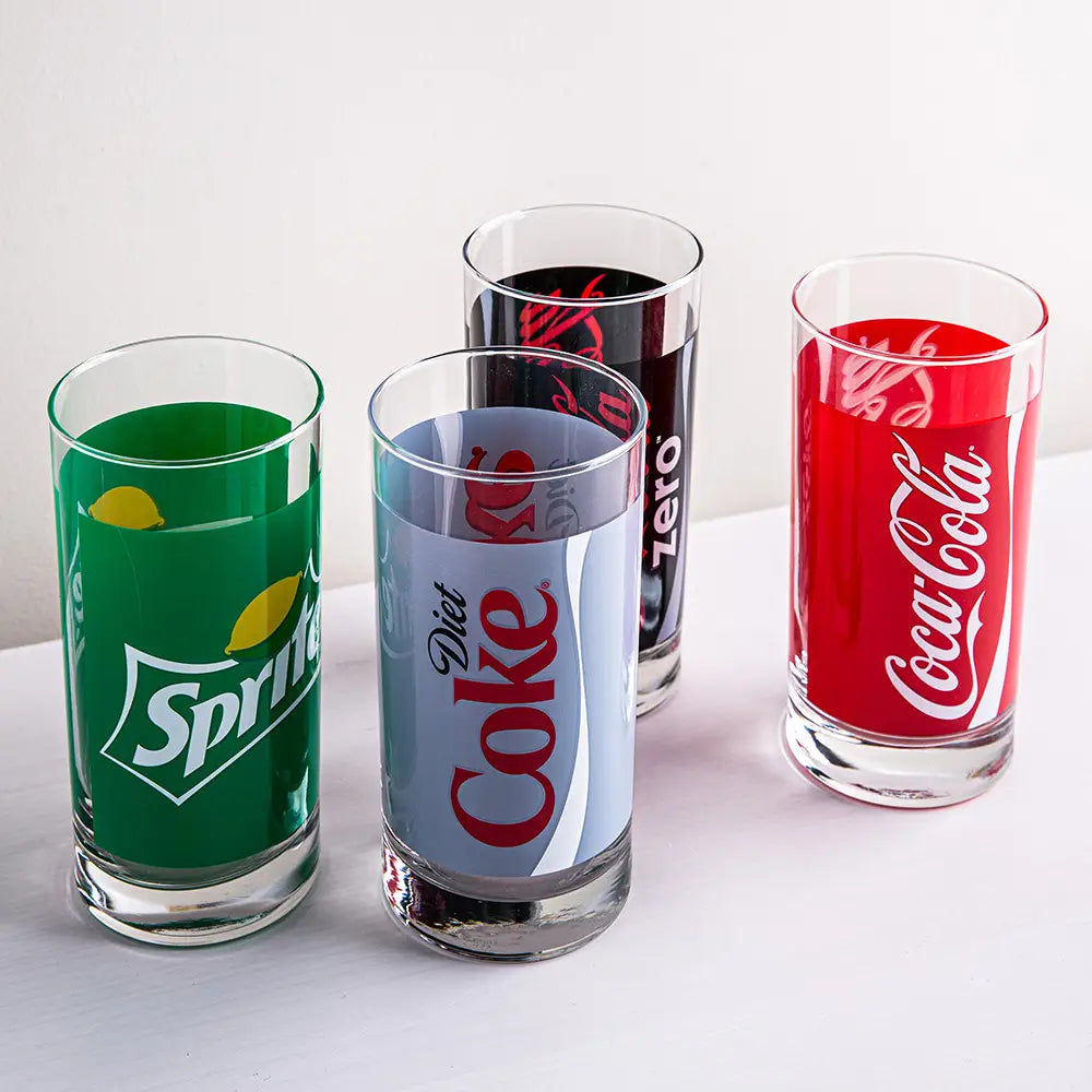 4 PC Coca Cola / Sprite Style Glasses