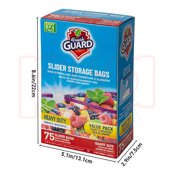 Fresh Guard Slider Storage Quart 75CT