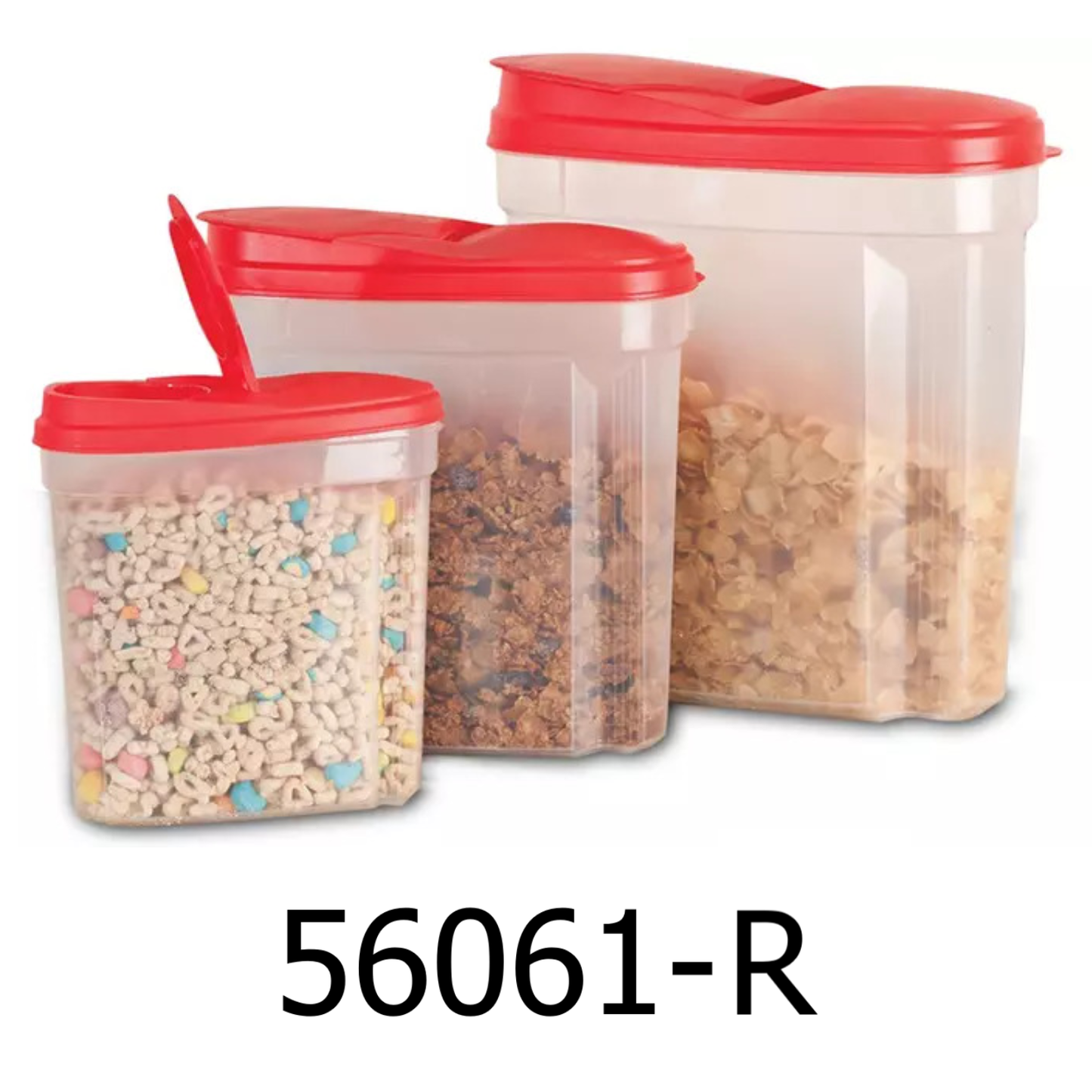 3 PC Red Cereal Container Set