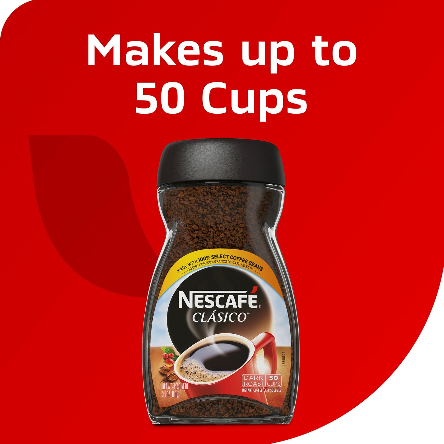 3.5 oz Nescafe Clasico Dark Roast Instant Coffee Jar