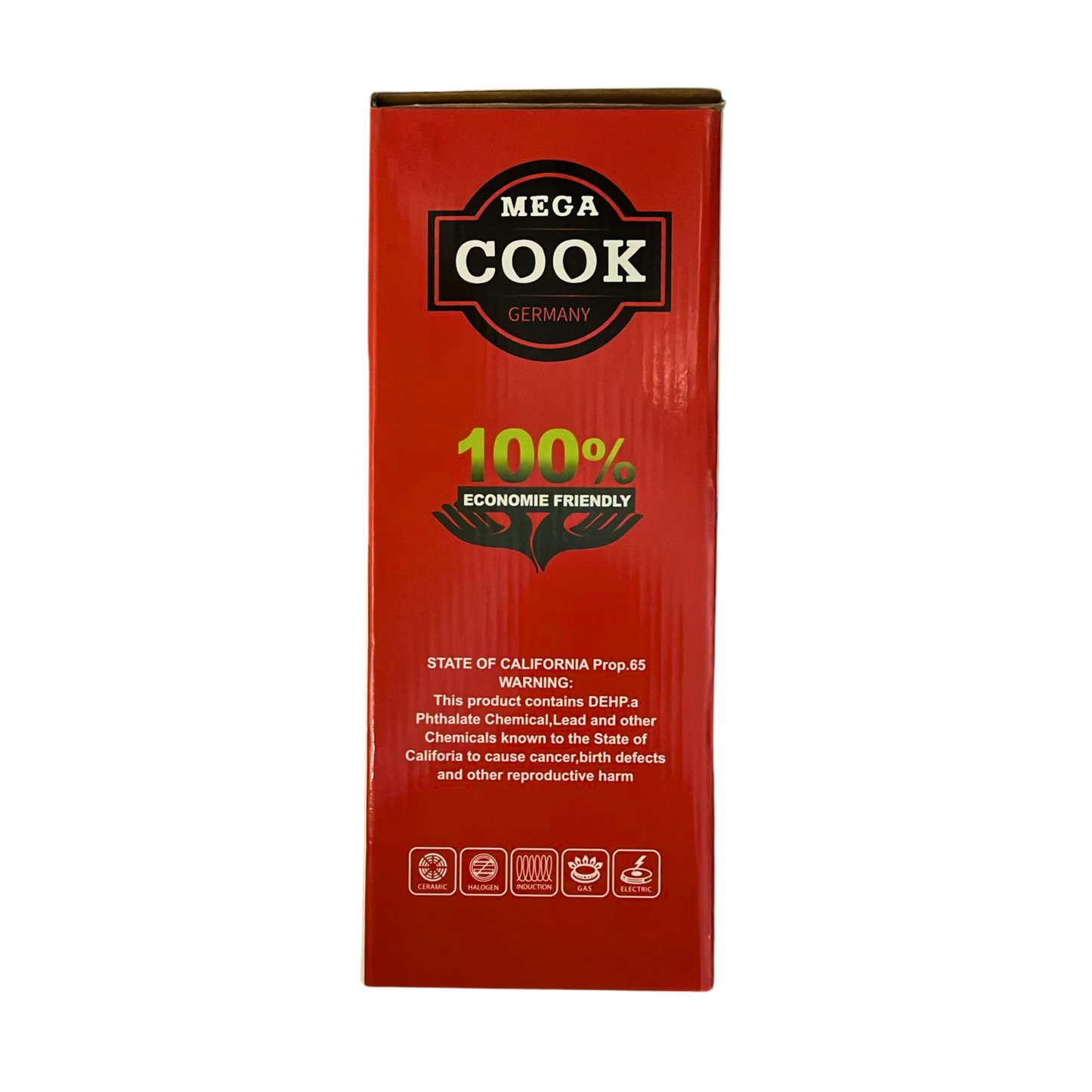 5 PC Mega Cook Frying Pan Set and Wooden Spoons - Red
