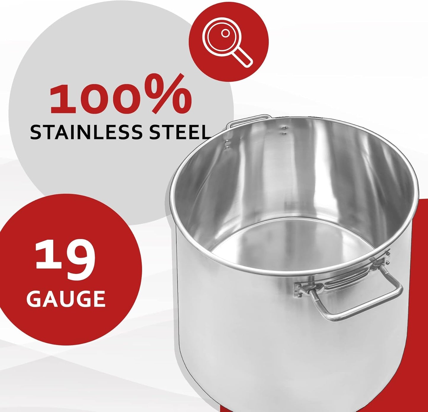 84QT Stainless Steel Stock Pot (Free Gift Ladle)