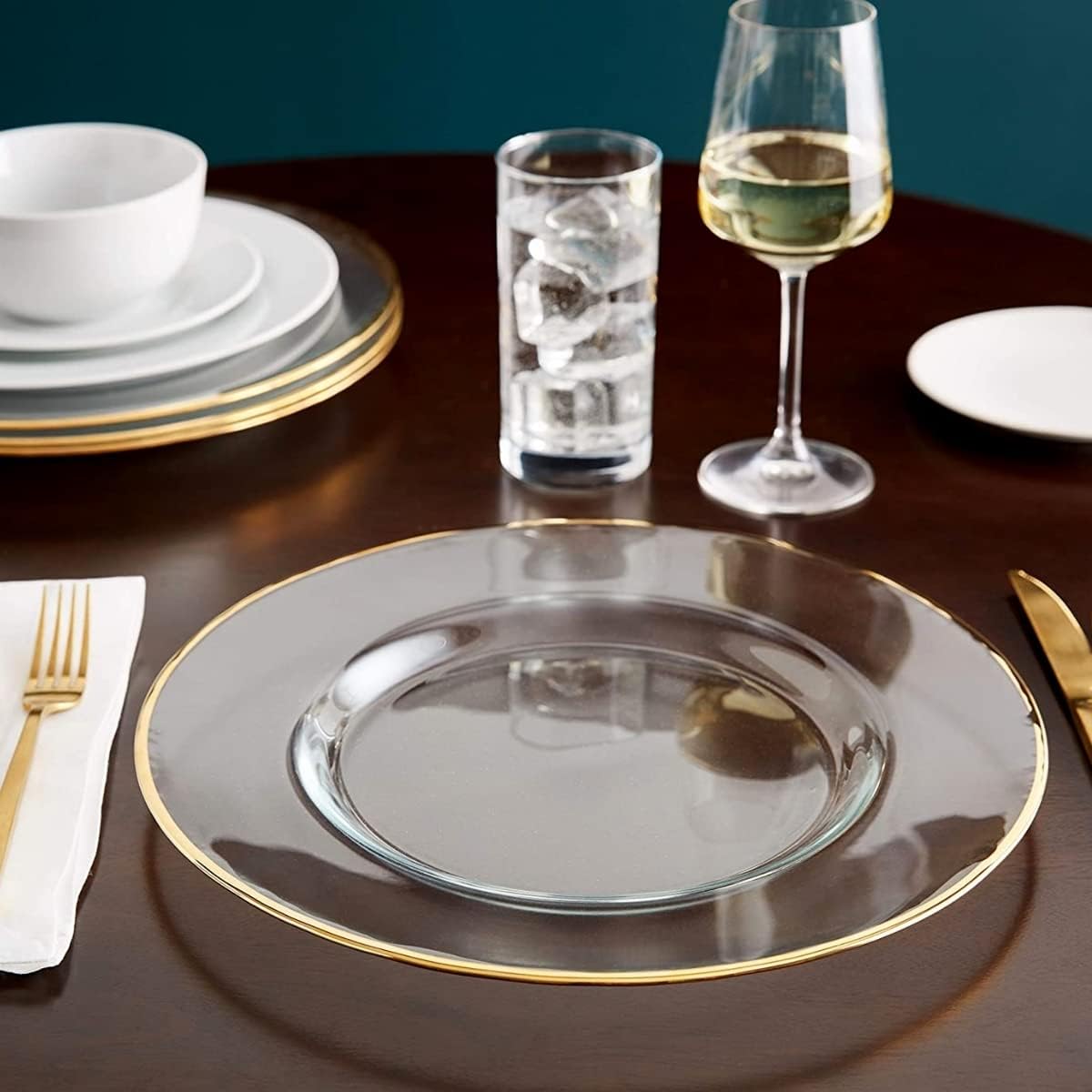 6 PC 13" Gold Charger Plate