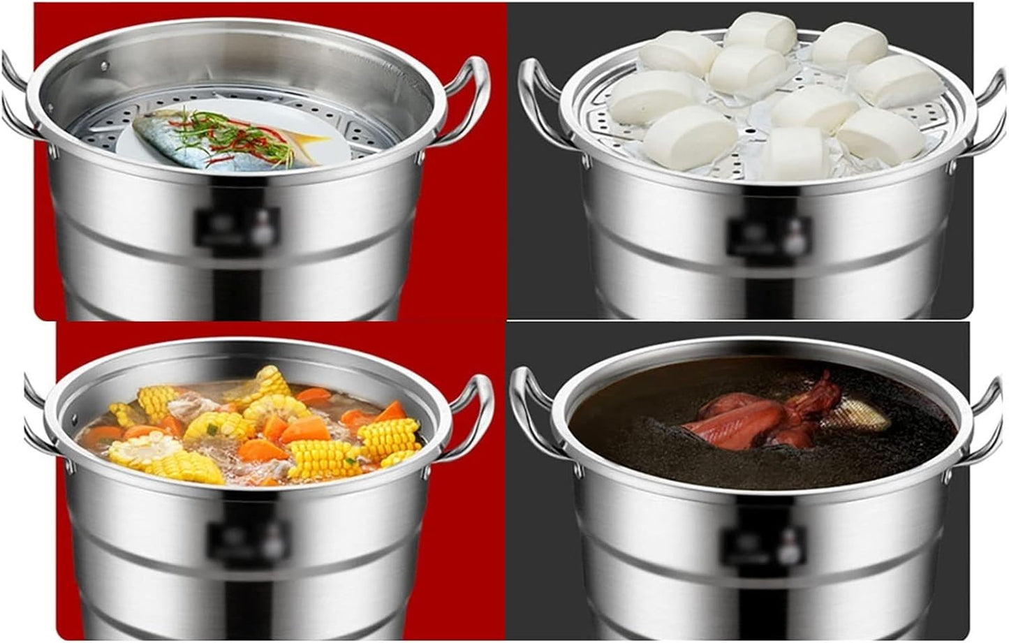 50cm Stainless Steel Steamer with Rack for Tamales