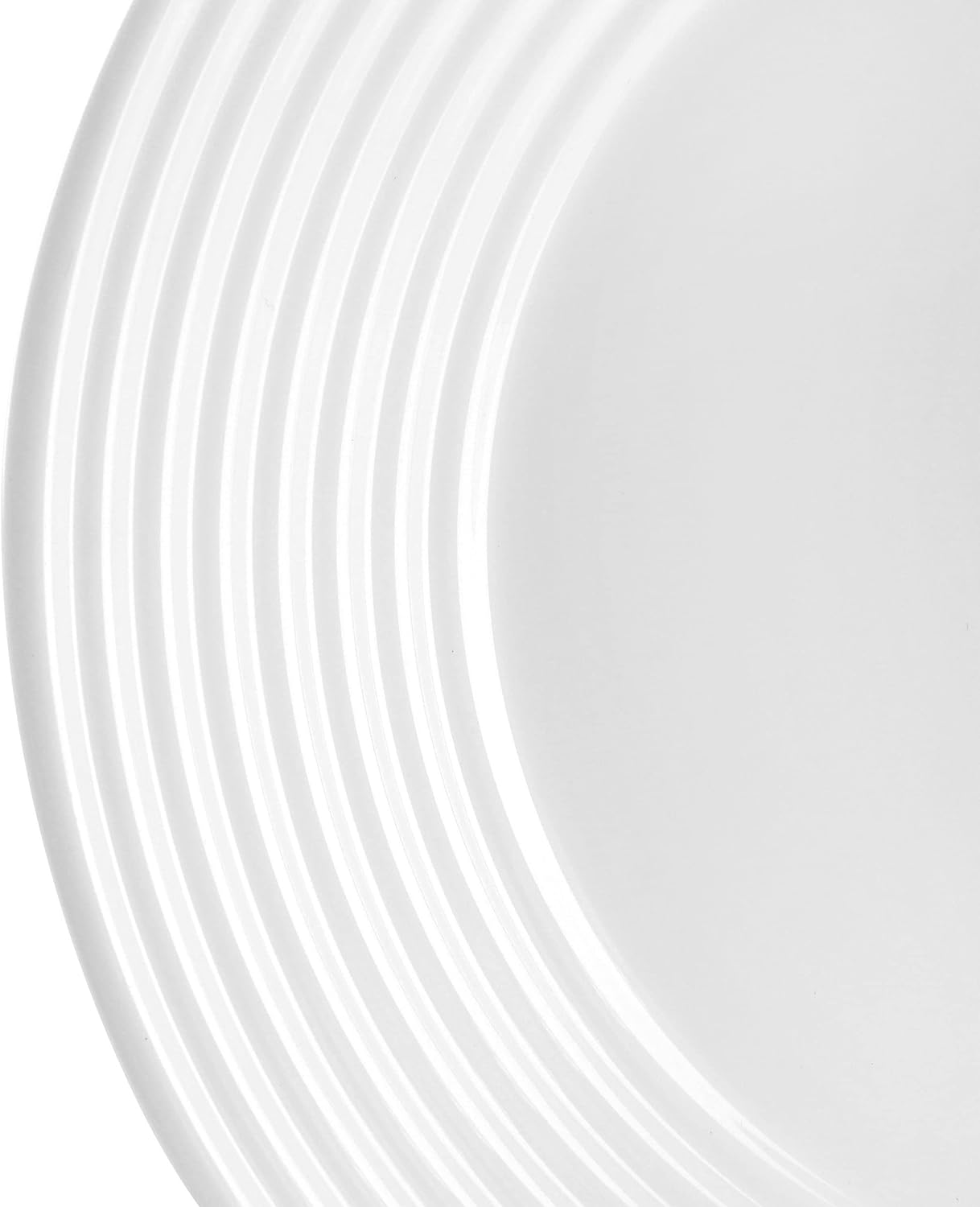 4 PC Gibson White Tempered Opal Glass Dinner Plate Set