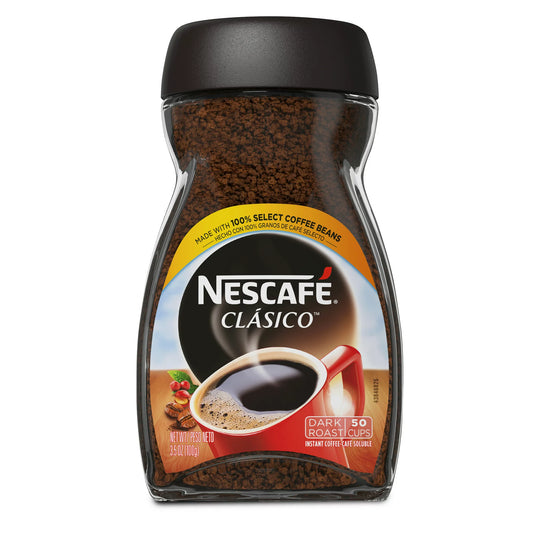 3.5 oz Nescafe Clasico Dark Roast Instant Coffee Jar