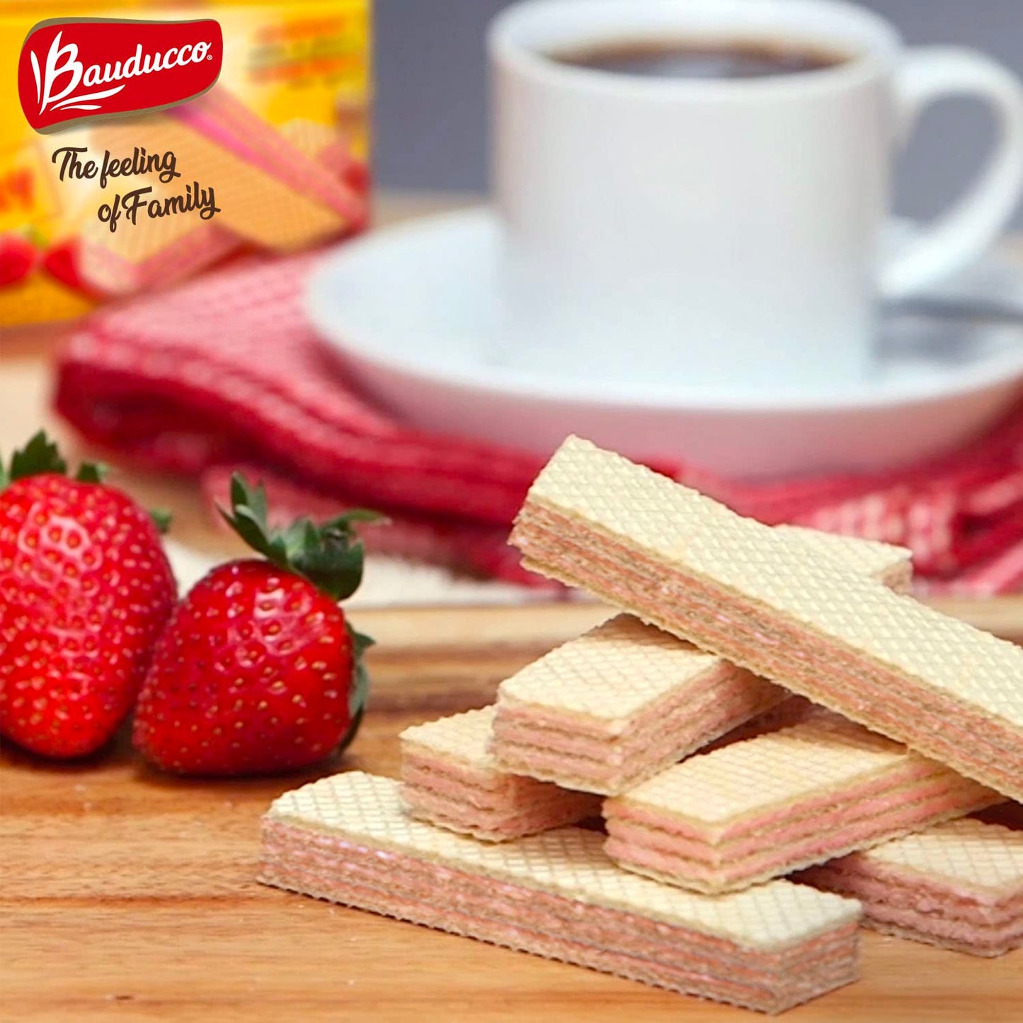 3 PC Bauducco Wafer Strawberry Cookies