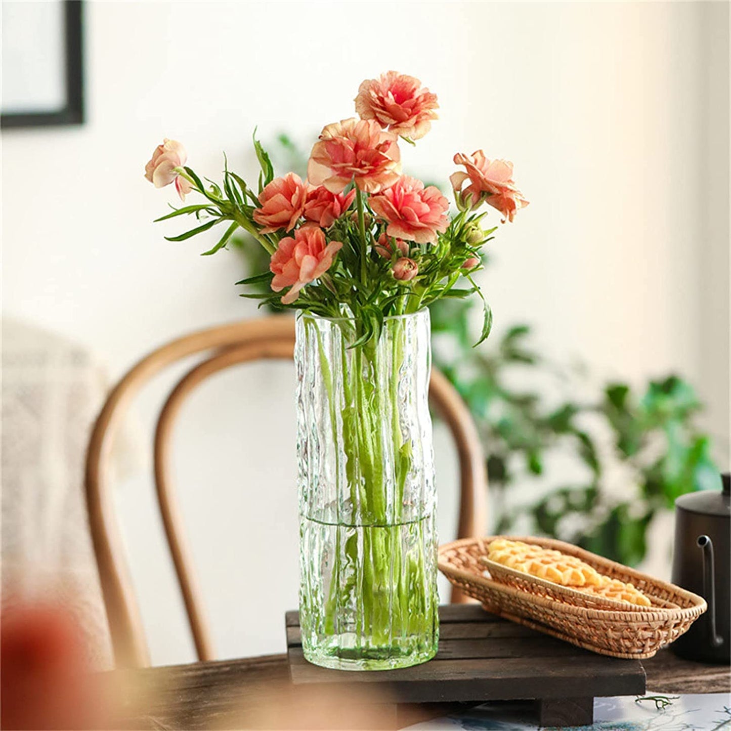 10" Gold Rim Glass Vase