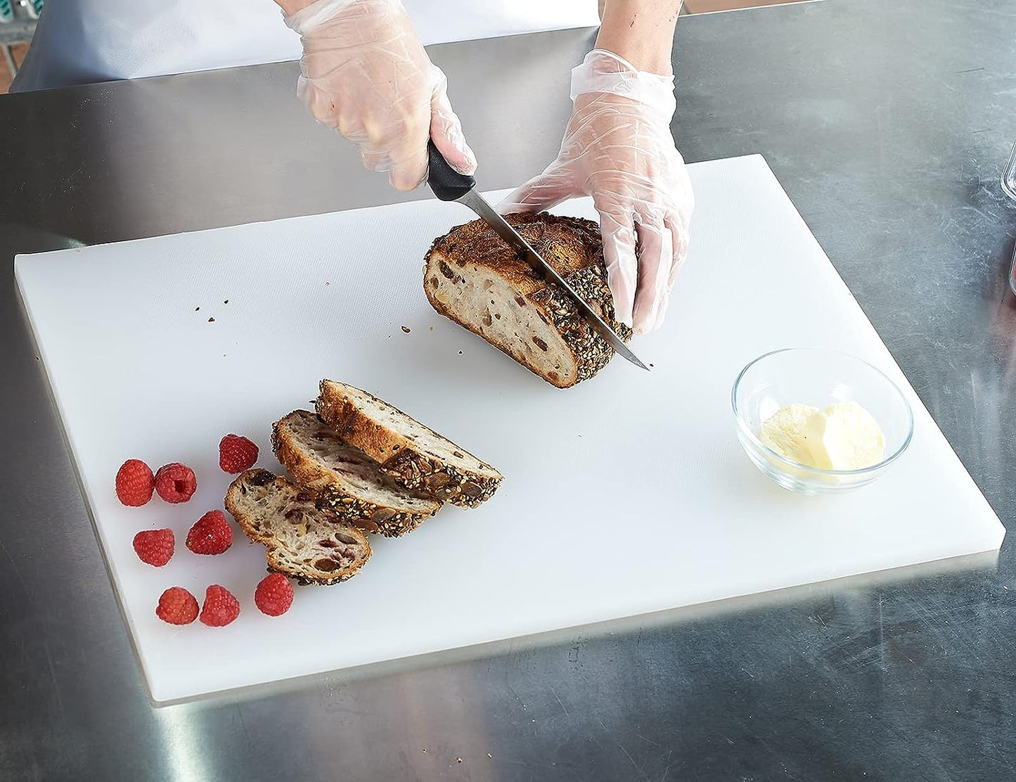 20" x 15" x 0.5" PE White Cutting Board