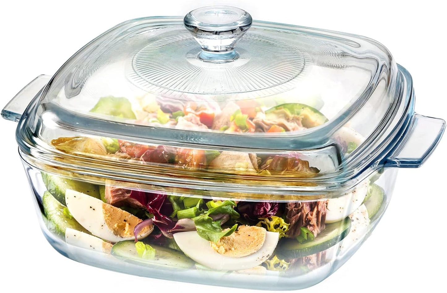 10" Clear Glass Casserole with Lid
