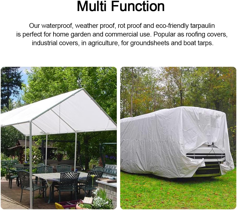 12 x 10 ft White Heavy Duty Tarp