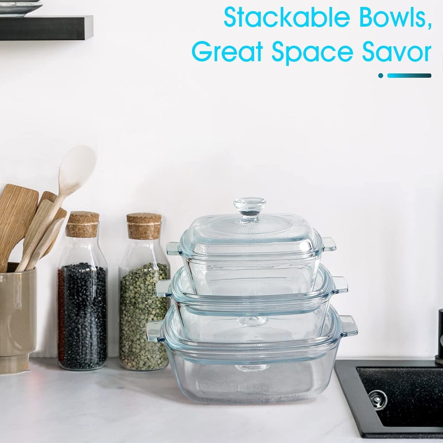 10" Clear Glass Casserole with Lid