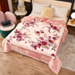 Queen Size Pink Korean Mink Heavy, Fleece Plush, 2 Ply Reversible Raschel Bed Blanket