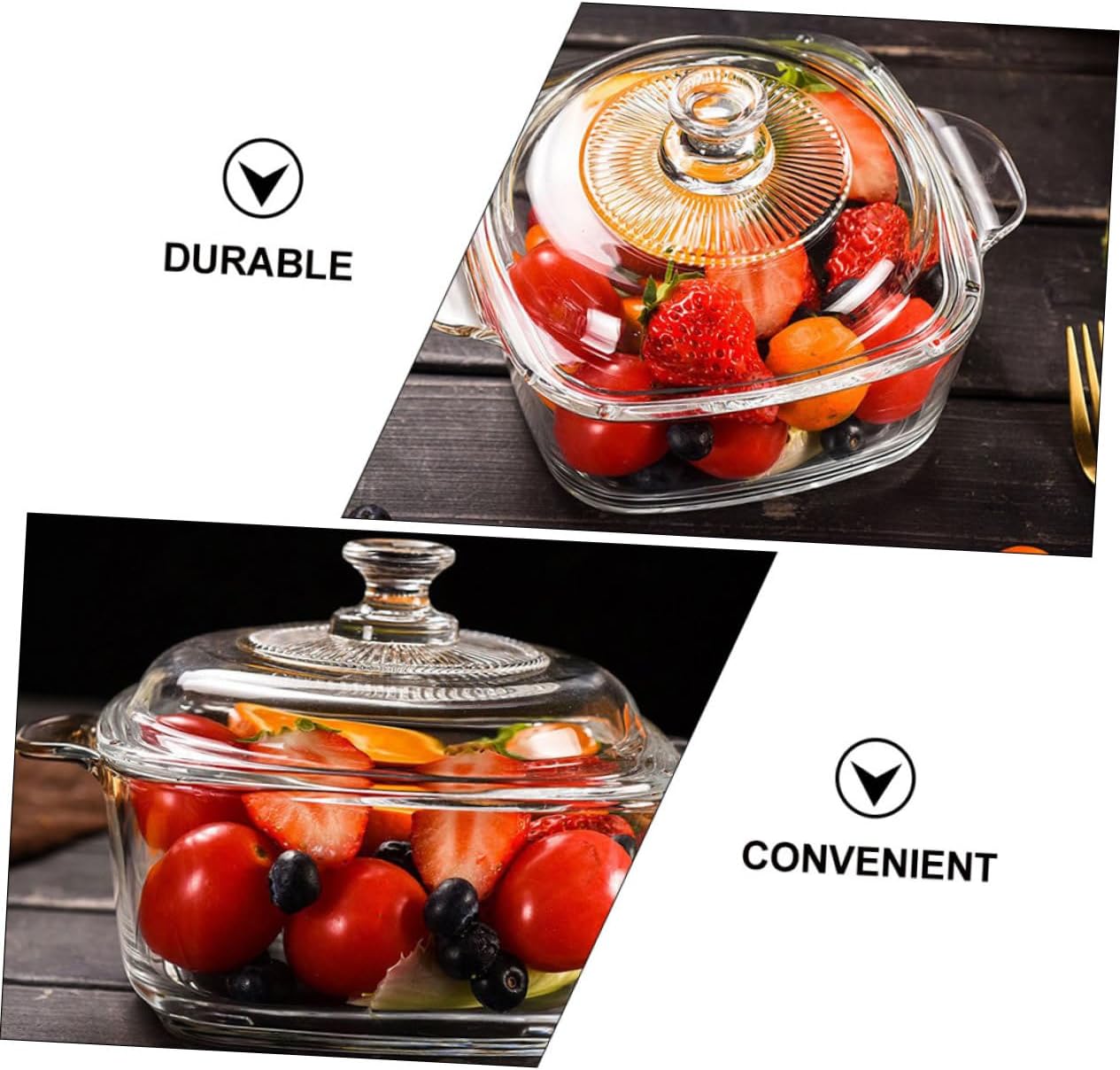 7.8" Clear Glass Casserole with Lid