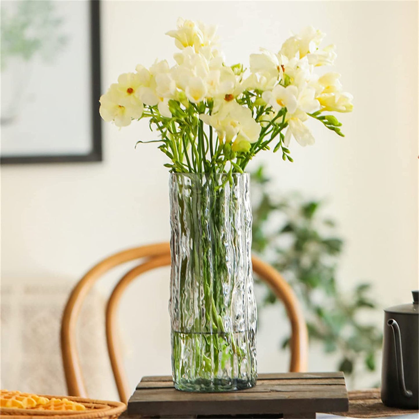 10" Gold Rim Glass Vase