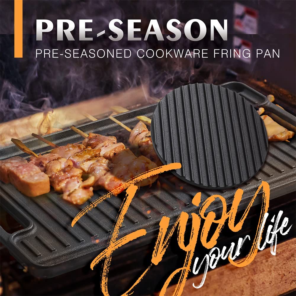 7.5" Round Cast Iron Meat Pressure (Free Gifts: 2 Spices)