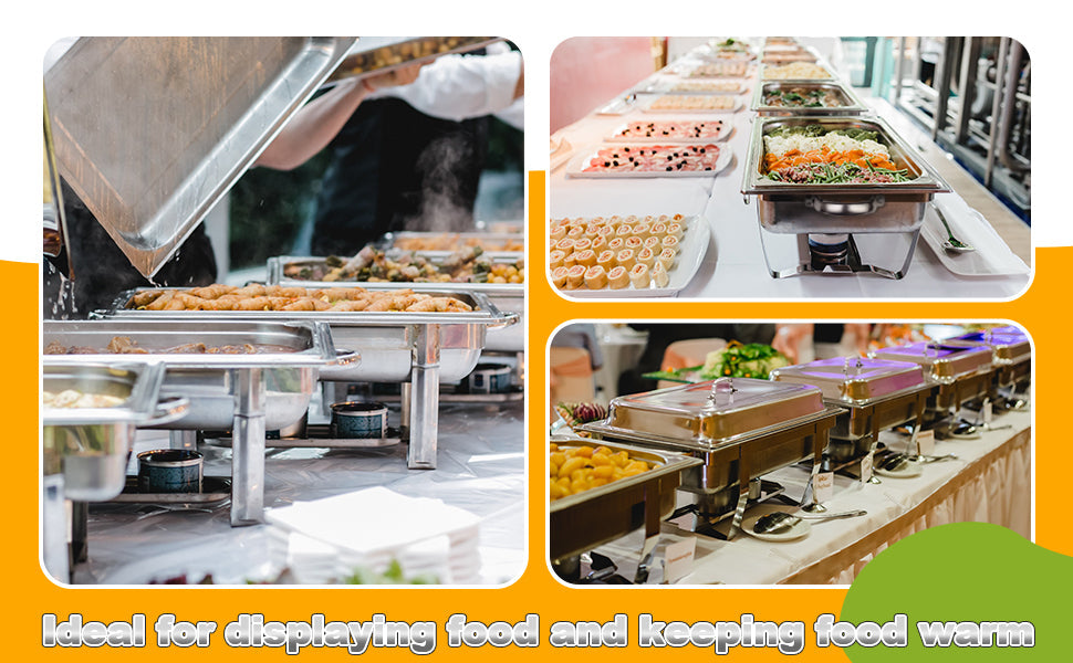11L Stainless Steel Chafing Dish Food Warmer for Buffet (Pack of 4)