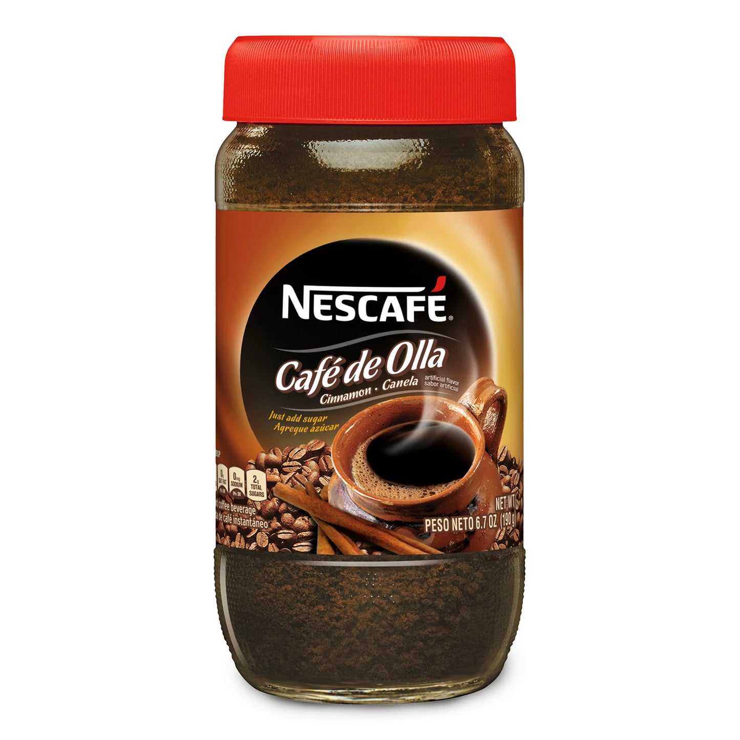 6.7 oz Nescafe Cafe de Olla, Dark Roast Instant Coffee Jar