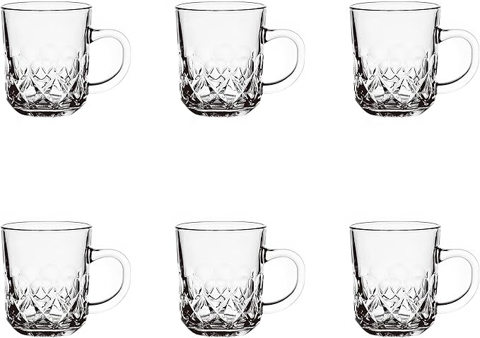 6-Piece Blinkmax Pattern Glass Cups-Mugs