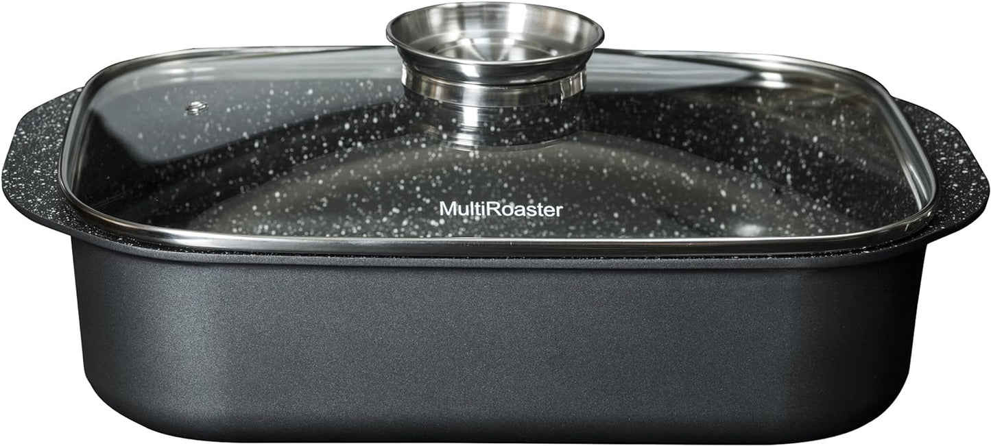 Multi Roaster Roasting Pan with Innovative Salt Canal and Black Marble Stone