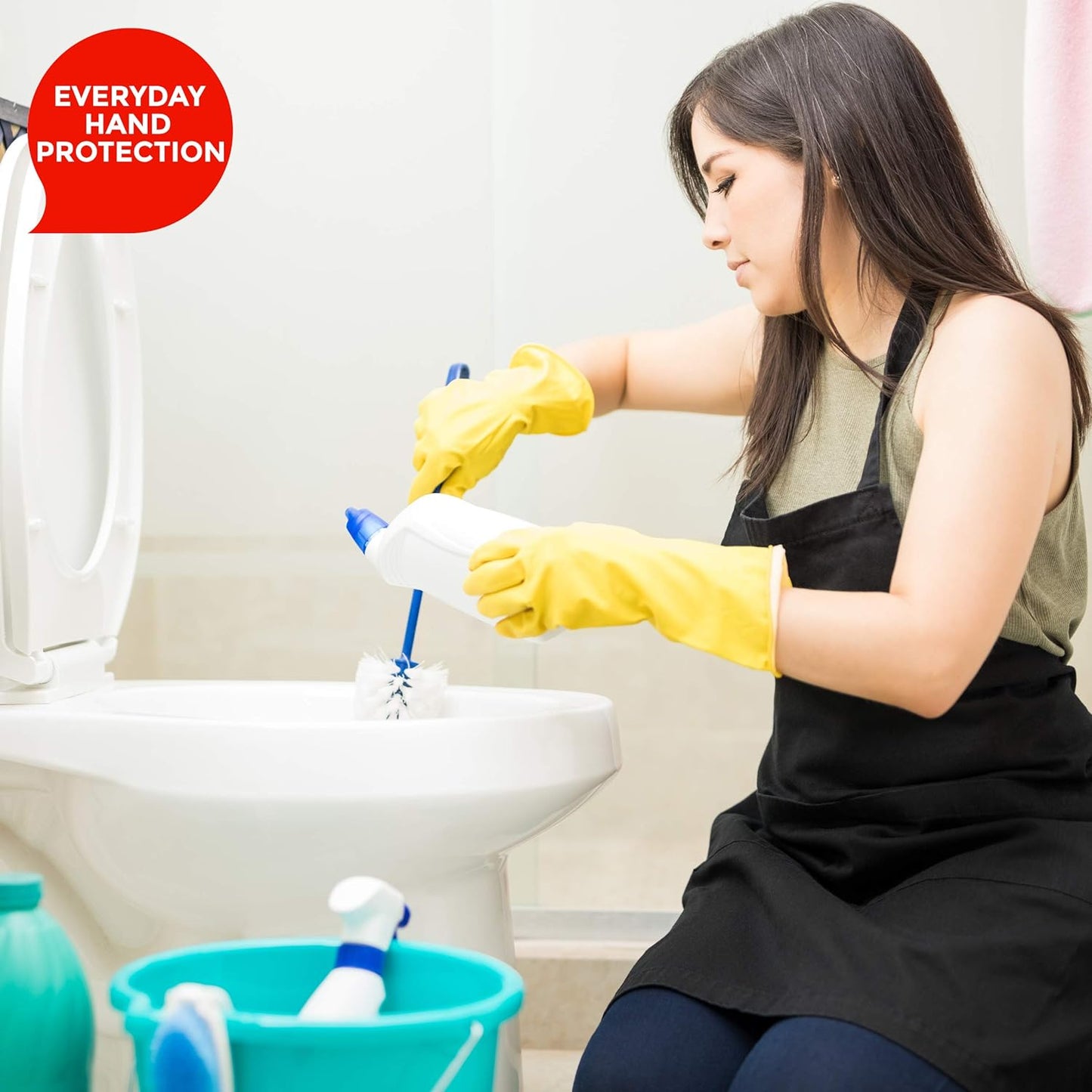 NuValu Yellow Multi-Purpose Latex Gloves - Size Medium (2 Pairs)