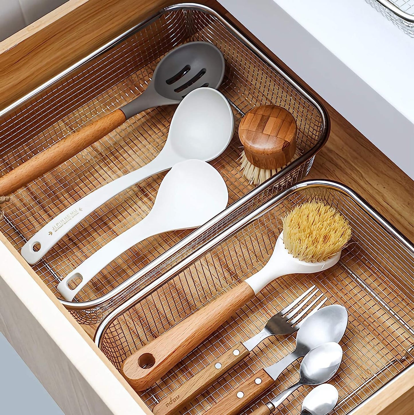 Stainless Steel Mesh Rectangle Colander Strainer Basket