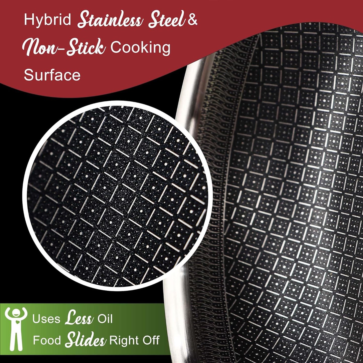 9.5" Brentwood 3-Ply Hybrid Fry Pan