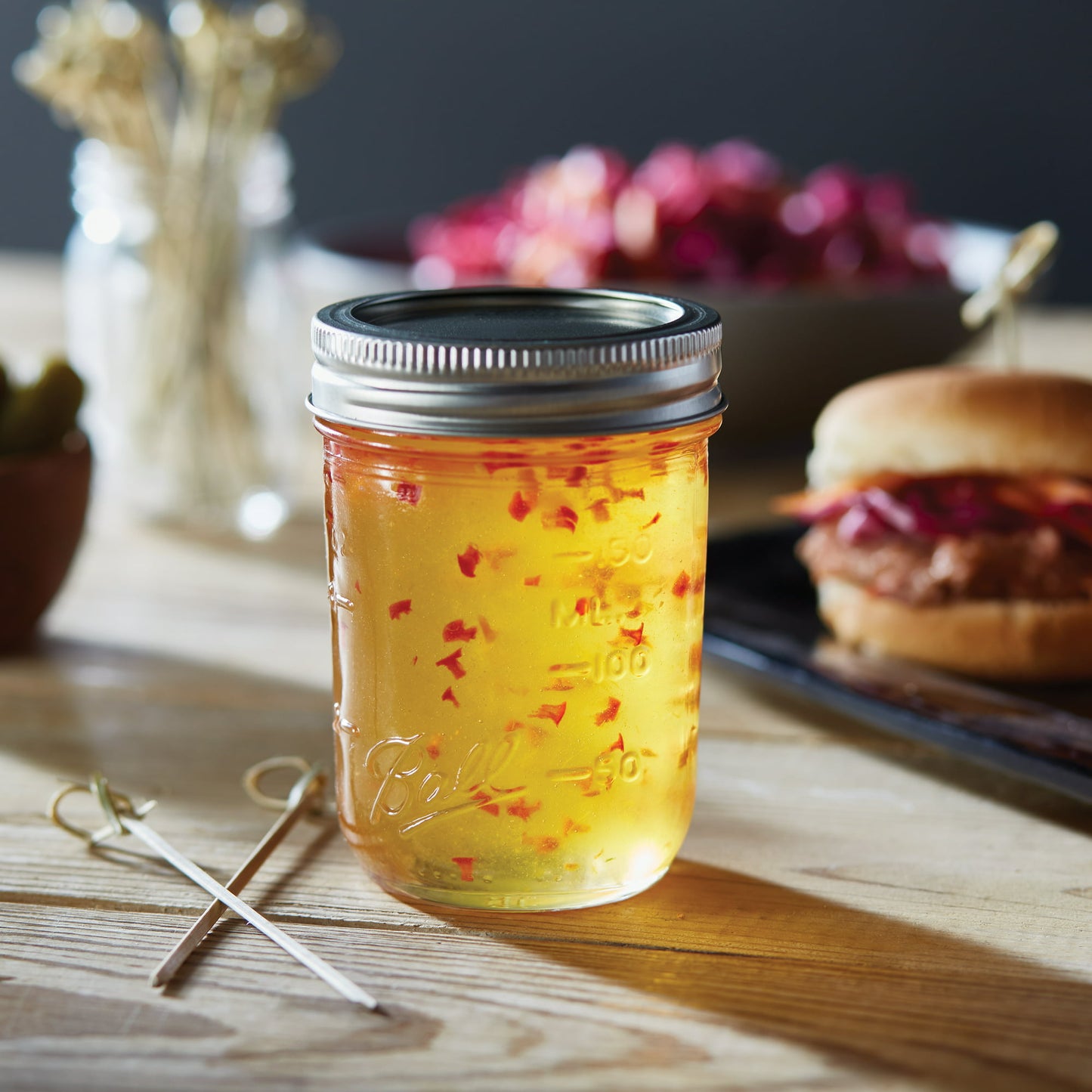 12 PC Ball Mouth Half Pint Mason Jars with Lids & Bands