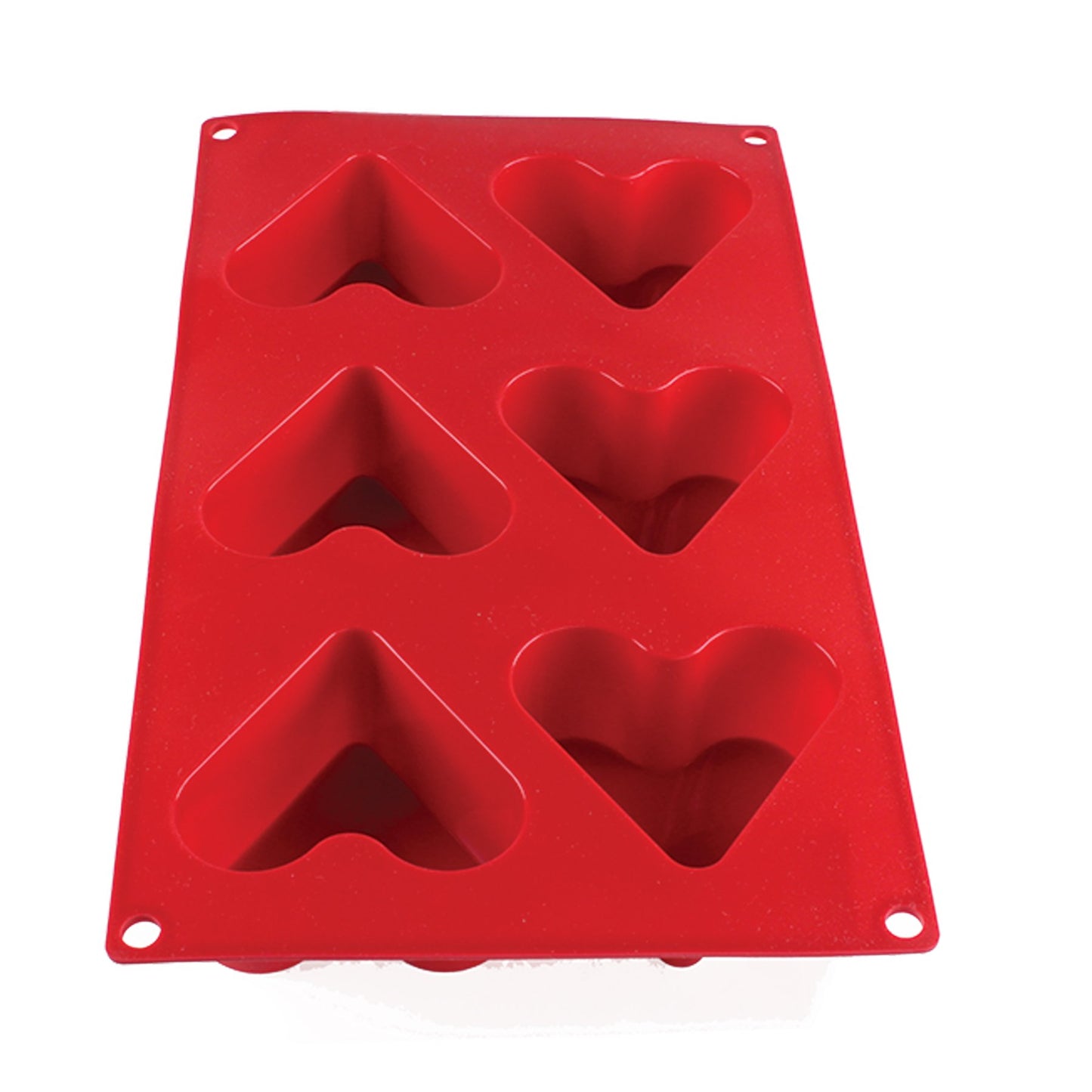 4.4 Oz Heart High Heat Silicone Baking Mold, 6 Cavities