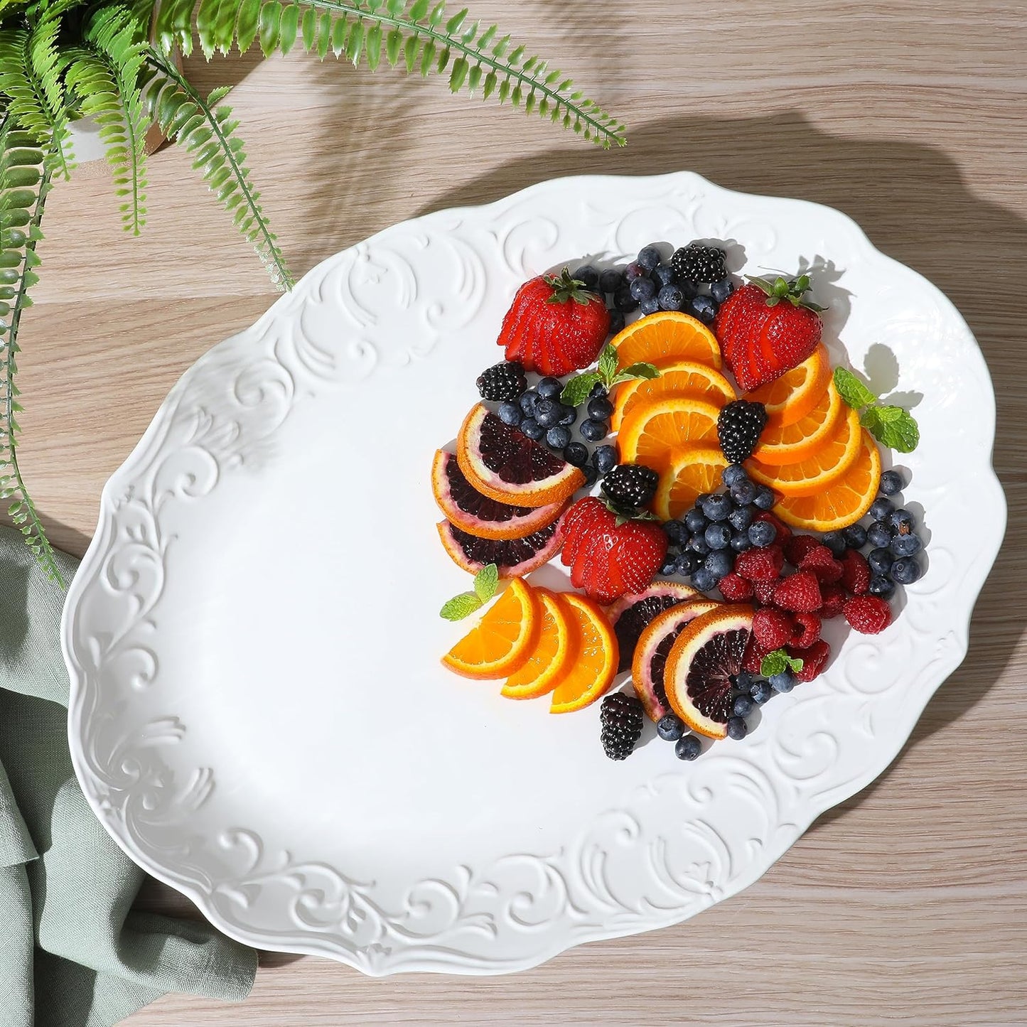 Gibson Stoneware Oval Platter