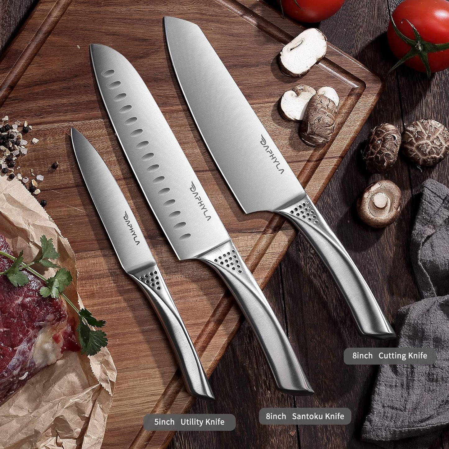 3 PC Daphyla Stainless Steel Kitchen Knife Set