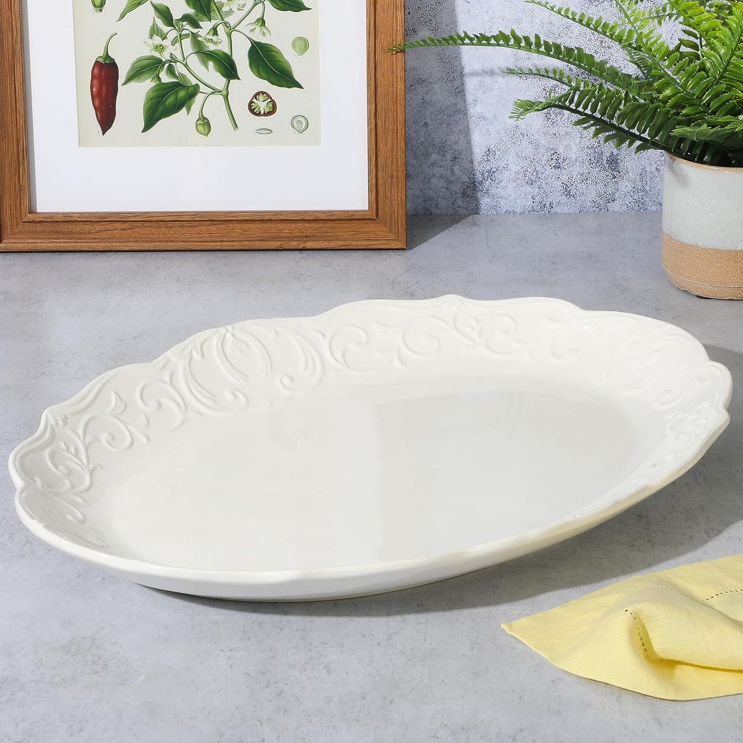 Gibson Stoneware Oval Platter