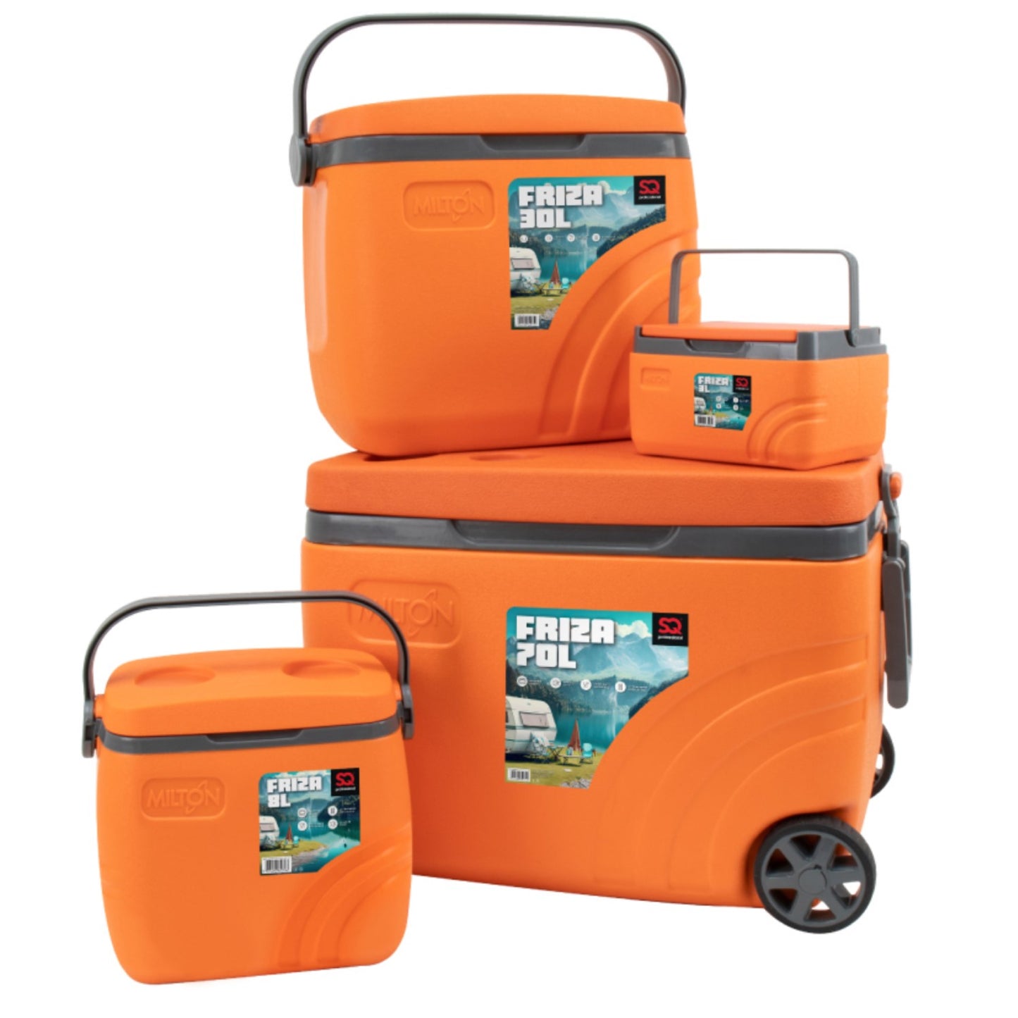 4 PC Orange Insulated Water Jug Set