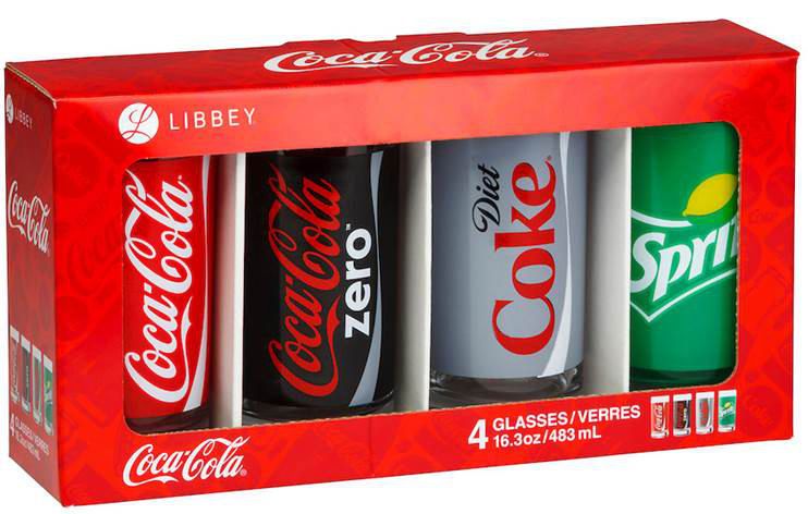 4 PC Coca Cola / Sprite Style Glasses