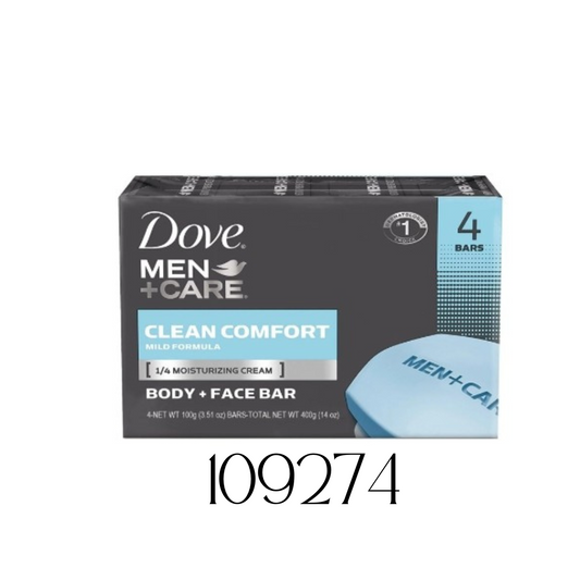 Dove 4-Pack Clean Comfort Bar Soap 100g/Dove Paquete de 4 Jabones de Barra Clean Comfort 100g